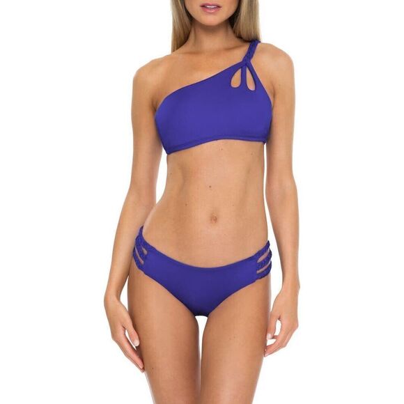 Becca by Rebecca Virtue Womens Bikini Bottom XS Purple Twist Detail Classic - Picture 5 of 6